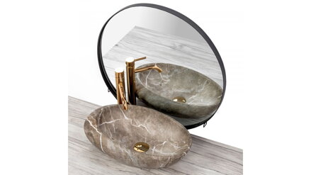 Rea ROXY B UMÝVADLO NA DOSKU 48 cm, stone nature, keramická REA-U6650