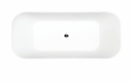 Besco ASSOS B&W 160 VAŇA VOĽNE STOJACA 160x70, čierna z liateho mramoru WMD-160-ABW