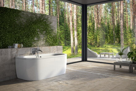 Besco VISTA 160 VAŇA VOĽNE STOJACA 160x75. biela sanitárny kompozit WKV-160-WS