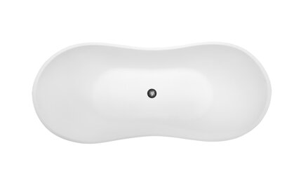 Besco VIYA B&W 160 VAŇA VOĽNE STOJACA 160x70, čierna-biela z liateho mramoru WMD-160-VBW