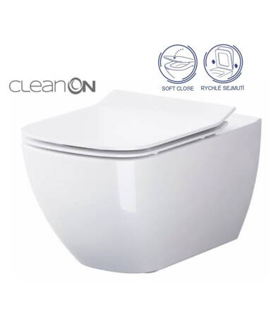 Cersanit VIRGO WC MISA ZÁVESNÁ Clean On + SEDÁTKO DUROPLAST odnímateľné, biela S701-427 Cersanit VIRGO WC MISA ZÁVESNÁ Clean On + SEDÁTKO DUROPLAST odnímateľné, biela S701-427