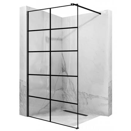 Rea BLER 1 PEVNÁ SPRCHOVÁ STENA 90x195, čierna, sklo číre REA-K7953 Rea BLER 1 PEVNÁ SPRCHOVÁ STENA 90x195, čierna, sklo číre REA-K7953