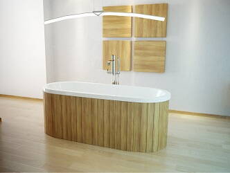 Besco VICTORIA 160 VAŇA VOĽNE STOJACA 160x75, biela bez panelu sanitárny kompozit WKV-160-WZ