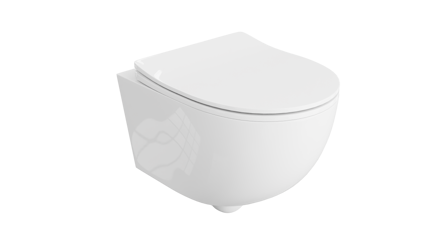 LaVita RITA/BRAVA ZÁVESNÁ TOALETNÁ MISA BEZOKRAJOVÁ, biela porcelánová