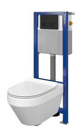 Cersanit AQUA 22 NÁDRŽ, WC MISA CREA OVAL, DUROPLAST, Soft Close, TLAČIDLO MOVI čierna matná S701-485 Cersanit AQUA 22 NÁDRŽ, WC MISA CREA OVAL, DUROPLAST, Soft Close, TLAČIDLO MOVI čierna matná S701-485