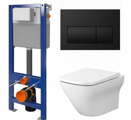 Cersanit AQUA 22 NÁDRŽ, WC MISA LARGA, DUROPLAST, ANTIBAKT., Soft Close, Easy Off, TLAČIDLO PRESTO čierna matná S701-491 Cersanit AQUA 22 NÁDRŽ, WC MISA LARGA, DUROPLAST, ANTIBAKT., Soft Close, Easy Off, TLAČIDLO PRESTO čierna matná S701-491