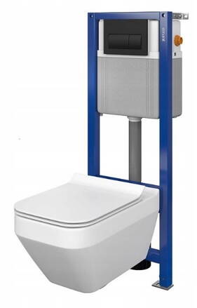 Cersanit AQUA 22 NÁDRŽ, WC MISA CREA, DUROPLAST, Soft Close, TLAČIDLO PRESTO čierna matná S701-495 Cersanit AQUA 22 NÁDRŽ, WC MISA CREA, DUROPLAST, Soft Close, TLAČIDLO PRESTO čierna matná S701-495