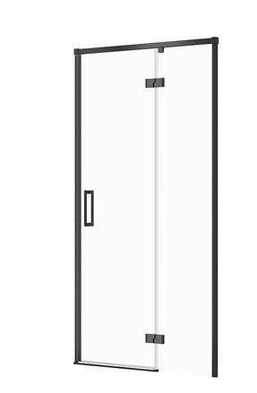 Cersanit LARGA SPRCHOVÉ DVERE 90x195 PRAVÉ, čierny profil, sklo číre S932-124