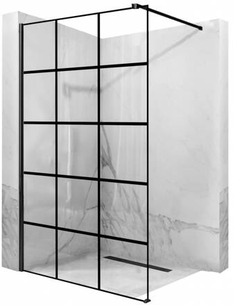 Rea BLER 1 PEVNÁ SPRCHOVÁ STENA 100x195, čierna, sklo číre REA-K7955 Rea BLER 1 PEVNÁ SPRCHOVÁ STENA 100x195, čierna, sklo číre REA-K7955