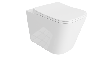 LaVita MAJO/MAIO ZÁVESNÁ TOALETNÁ MISA BEZOKRAJOVÁ, biela porcelánová