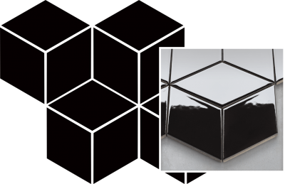Paradyz Univerzálna MOZAIKA NERO ROMB HEXAGON 20,4X23,8 mozaika