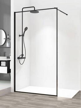 Rea BLER PEVNÁ SPRCHOVÁ STENA 80x195, čierna, sklo číre REA-K7637 Rea BLER PEVNÁ SPRCHOVÁ STENA 80x195, čierna, sklo číre REA-K7637