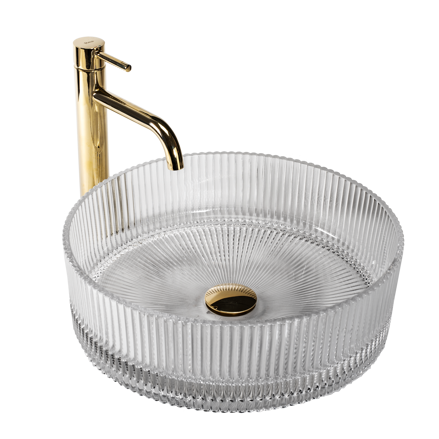 Rea INGRID TRANSPARENT UMÝVADLO NA DOSKU, sklenené  REA-U0278