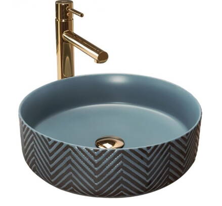 Rea ASHLEY UMÝVADLO NA DOSKU 40cm, modro-sivé keramické REA-U4663 Rea ASHLEY UMÝVADLO NA DOSKU 40cm, modro-sivé keramické REA-U4663