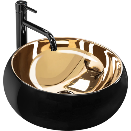 Rea LUNA BLACK/GOLD UMÝVADLO NA DOSKU, čierno-zlaté keramické REA-U3306 Rea LUNA BLACK/GOLD UMÝVADLO NA DOSKU, čierno-zlaté keramické REA-U3306