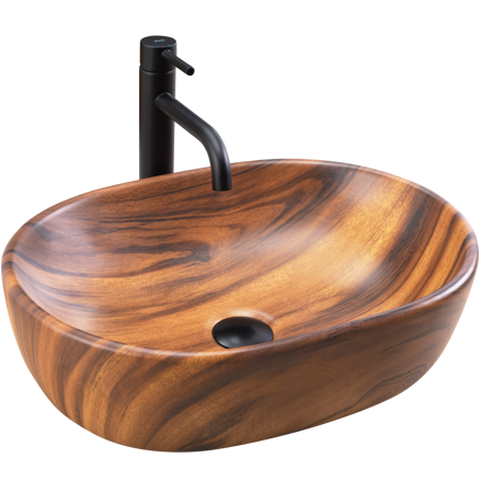 Rea AMELIA WOOD MATT UMÝVADLO NA DOSKU, imitácia dreva keramické REA-U5060 Rea AMELIA WOOD MATT UMÝVADLO NA DOSKU, imitácia dreva keramické REA-U5060