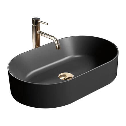 Rea NADIA 60 BLACK MATT UMÝVADLO NA DOSKU, čierne keramické REA-U1062 Rea NADIA 60 BLACK MATT UMÝVADLO NA DOSKU, čierne keramické REA-U1062