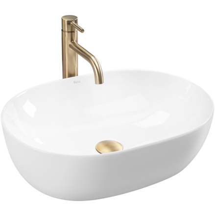 Rea LISA UMÝVADLO NA DOSKU 49cm, biele keramické REA-U6022 Rea LISA UMÝVADLO NA DOSKU 49cm, biele keramické REA-U6022