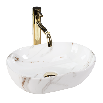 Rea AMELIA MINI AIAX SHINY UMÝVADLO NA DOSKU, imitácia kameňa keramické REA-U9107 Rea AMELIA MINI AIAX SHINY UMÝVADLO NA DOSKU, imitácia kameňa keramické REA-U9107