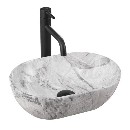 Rea AMELIA MINI STONE MATT UMÝVADLO NA DOSKU, imitácia kameňa keramické REA-U9109 Rea AMELIA MINI STONE MATT UMÝVADLO NA DOSKU, imitácia kameňa keramické REA-U9109