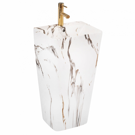 Rea ARIS MARBLE UMÝVADLO VOĽNE STOJACE 37,5cm, imitácia mramoru keramické REA-U6906