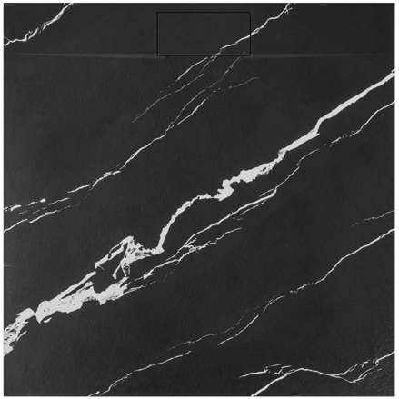 Rea BAZALT CARRARA BLACK ŠTVORCOVÁ SPRCHOVÁ VANIČKA 90x90, imitácia mramoru REA-K7003 Rea BAZALT CARRARA BLACK ŠTVORCOVÁ SPRCHOVÁ VANIČKA 90x90, imitácia mramoru REA-K7003