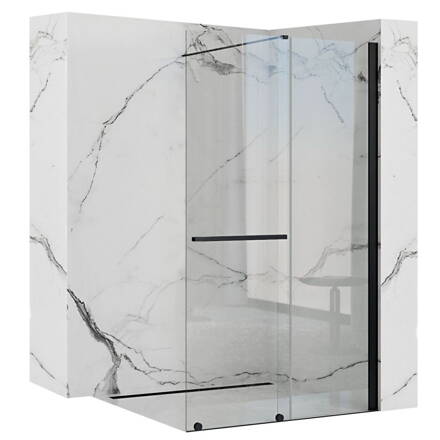 Rea CORTIS BLACK POSUVNÁ SPRCHOVÁ STENA 100x195, čierna, sklo číre REA-K7740 Rea CORTIS BLACK POSUVNÁ SPRCHOVÁ STENA 100x195, čierna, sklo číre REA-K7740