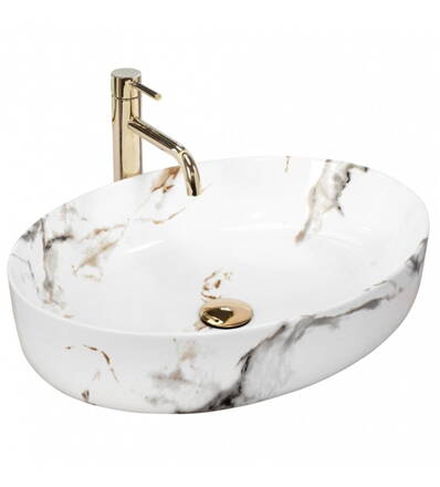 Rea QUEEN CARRARA SHINY UMÝVADLO NA DOSKU, 55 cm, REA-U1232 Rea QUEEN CARRARA SHINY UMÝVADLO NA DOSKU, 55 cm, REA-U1232