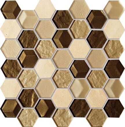 Tubadzin DROPS STONE BROWN HEX 29,8X30 mozaika